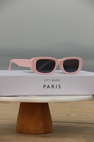 Mucemi Siyah Ultraviyole 400 Korumalı Cam Pembe Çerçeve Kadın Güneş Gözlüğü