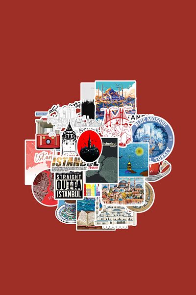 dadi ramba Istanbul Note Constantinople Sticker Pack - Agenda - Planner - Notebook - Laptop Sticker Decal