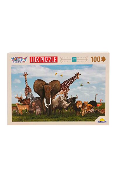 Witty Puzzlezz 100 Parça Puzzle: Safari Hayvanları