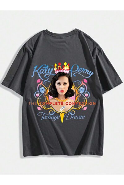 Minga London تي شيرت مدخن كاتي بيري بتصميم خاص مطبوع من الأمام/الخلف للجنسين ...