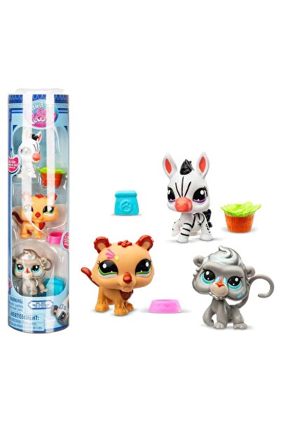 Littlest Pet Shop Minişler 3’lü Figür Seti S2 - Zebra – Aslan – Maymun
