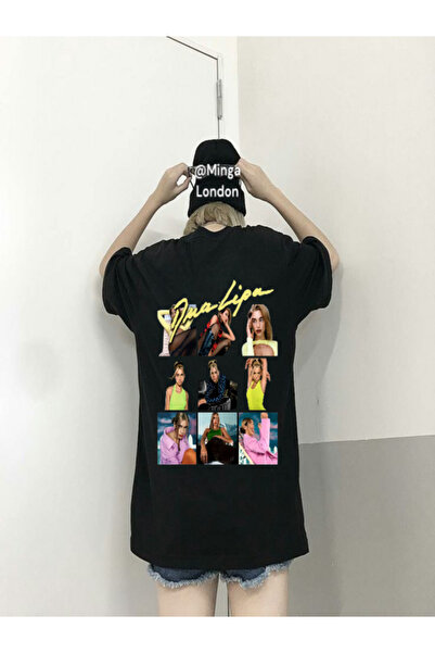 Minga London Μαύρο Dua Lipa Photo Collage Λεπτομέρεια εμπρός/πίσω με στάμπα O...