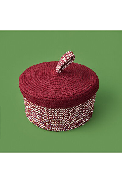 Simple Living Earthy Hues Decorative Storage Box with Lid - Claret Red - 20X10 cm