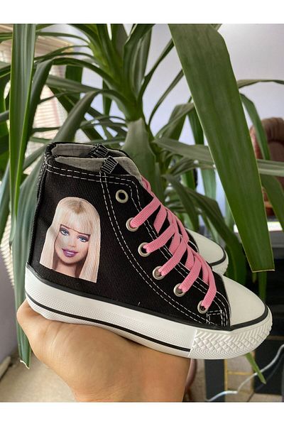 STARYOU STORE Pantofi sport negri, lungi, cu gleznă, imprimați, pantofi sport