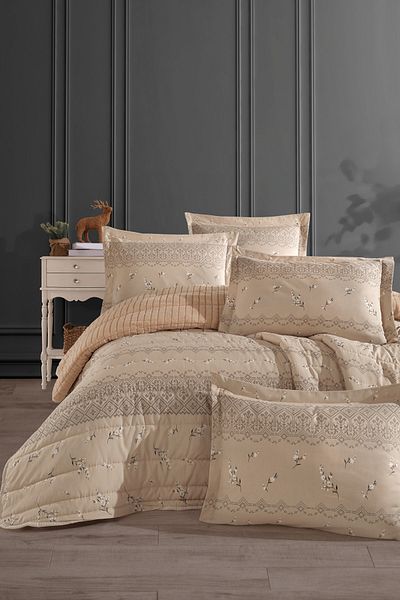 Otelonia New Generation Double Striped Bedspread Set 230X250Cm + 2 Pcs. Pillowcase