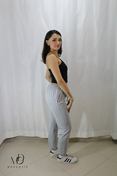 Modontik Beli Lastikli Havuç Kesim Kadın Pantolon