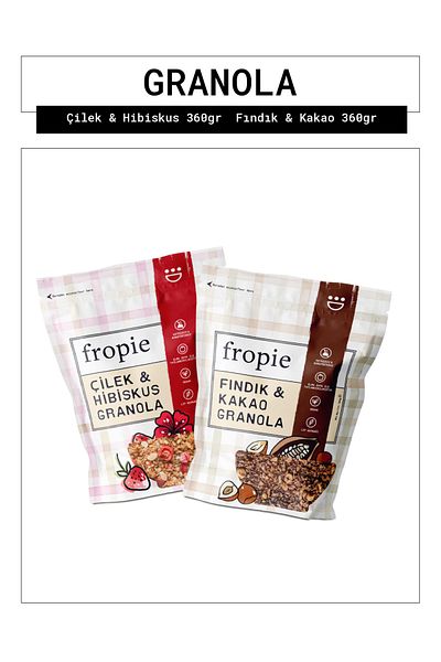 FROPİE Fropie Strawberry Hibiscus and Hazelnut Cocoa Granola Package