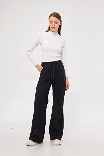 velmorafashion Velmora Two-Thread Wide Leg Sweatpants - Black -