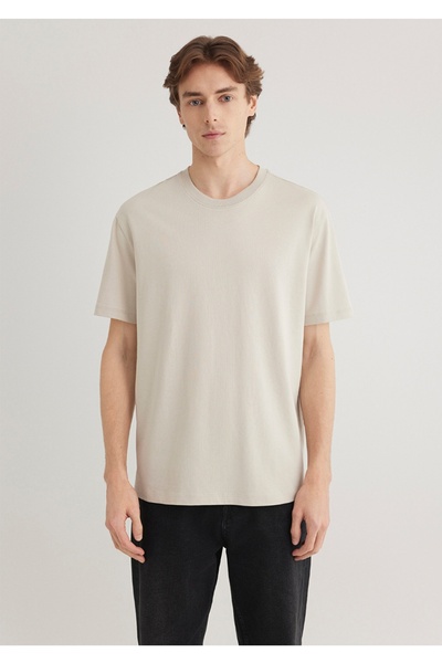 Mavi basic bol rahat kalıp erkek t-shirt