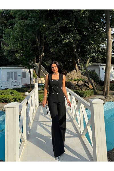zoe star Vest pants square neck set