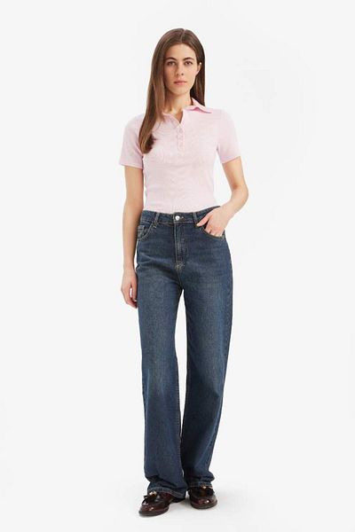 DeFacto New Season Slim Fit Slim Fit Polo Neck Ribbed Camisole Short Sleeve T-Shirt