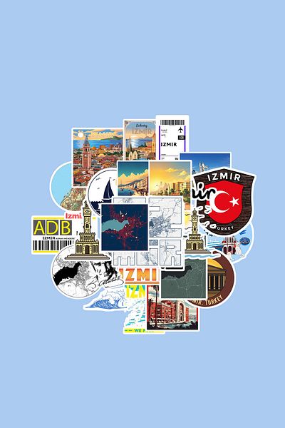 dadi ramba Izmir Sticker Pack -Bullet Journal - Agenda - Planner - Notebook - Laptop Sticker Sticker