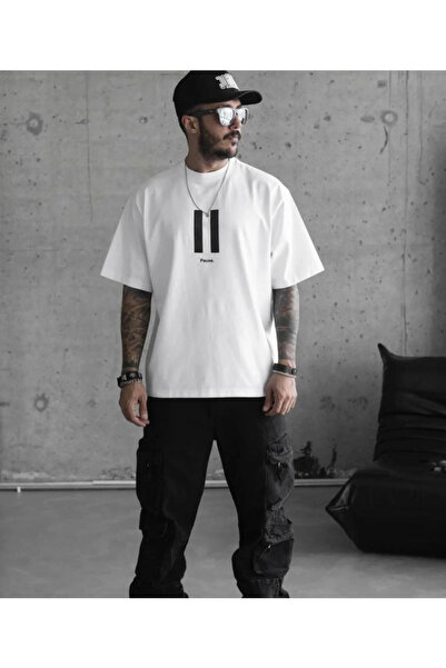 FREEDOM STOREE تي شيرت فيلمورا برقبة دائرية مطبوع قصة فضفاضة - أبيض -