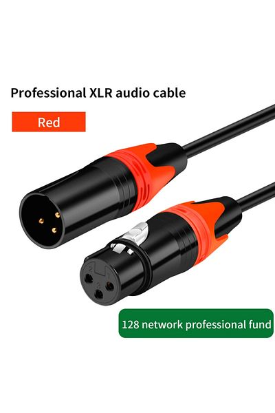 OIMG كابل XLR ذكر إلى XLR أنثى أحمر بطول 2 متر لتمديد خط التسجيل الاحترافي لميكسر XLR متوازن