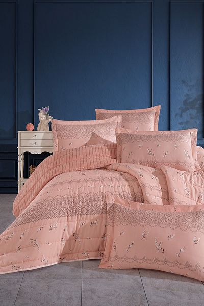Otelonia New Generation Double Striped Bedspread Set 230X250Cm + 2 Pcs. Pillowcase