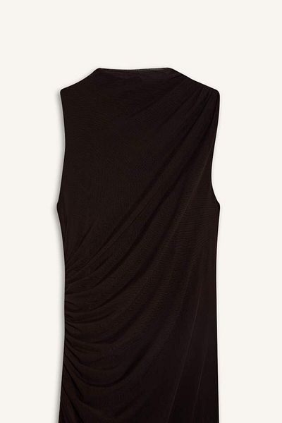 DeFacto Nou sezon Bodycon Bodycon Rochie maxi fără mâneci din tul cu jumătate de gât