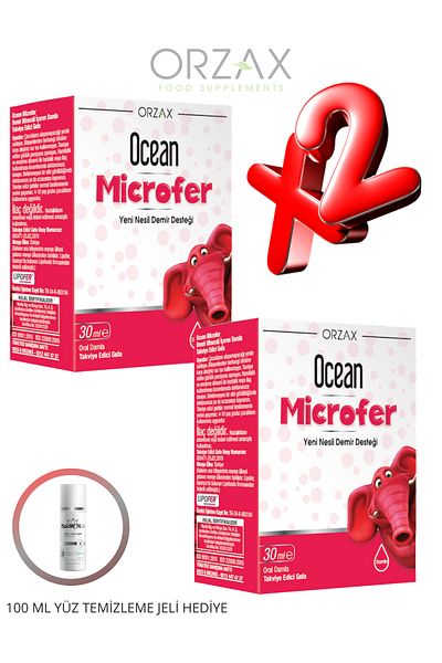 Ocean Microfer Iron Mineral Containing Drops 30 ml (2 Pcs) & 100 ml Face Cleaning Gel