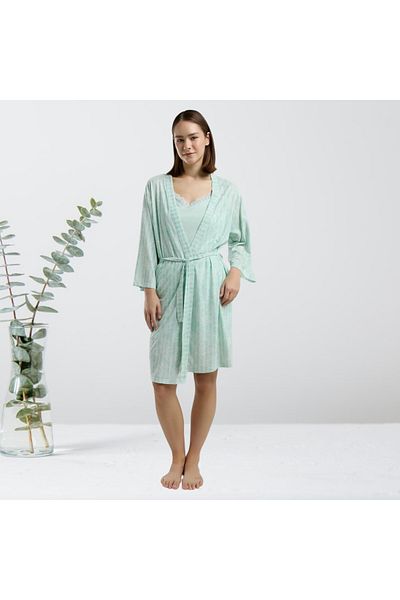 Pierre Cardin Green Strappy Tank Top & Shorts, 3-Piece Viscose Pajama Set T6Hcl8Vr.9P.6.Pc