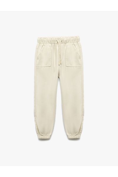 Koton Basic Viscose Jogger Sweatpants with Belted Waist and Pockets