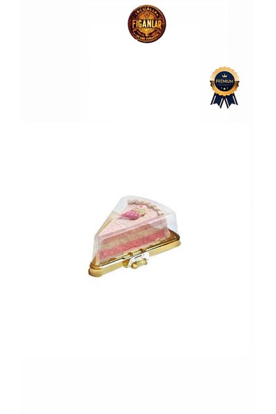 figanlar ambalaj Gold Gold Triangle Slice Cake Container 100 Pieces Plastic Dessert and Cheesecake Container