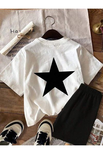 vinraus Girl/Boy Shepherd Group White-Black Los Angeles Shorts-Tshirt Set