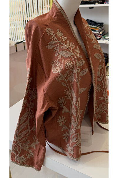 Dadali كيمونو كتان مطرز