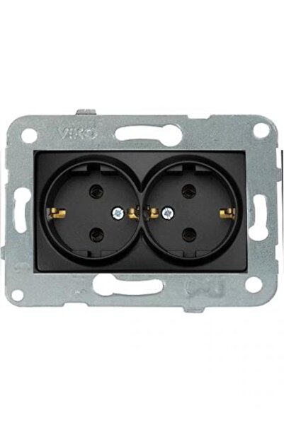 VİKO Linnera Life Gece Siyahı Ikili Priz Çerçevesiz