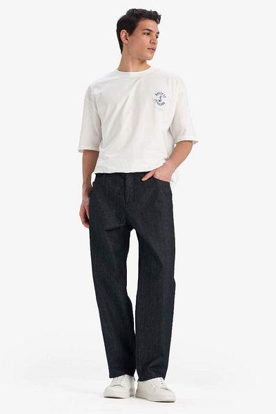 DeFacto New Season 100% Cotton Straight Fit High Waist Wide Leg Jean Trousers