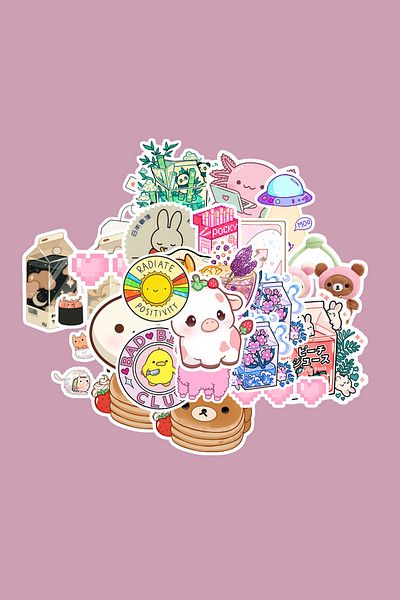dadi ramba Kawaii V1 Sticker Pack -Bullet Journal - Agenda - Planner - Notebook - Laptop Sticker Decal
