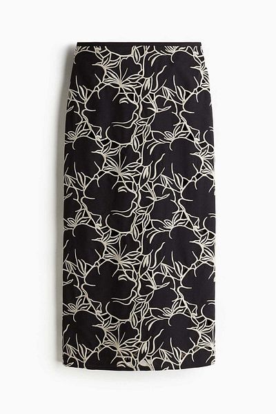 H&M Embroidered pencil skirt