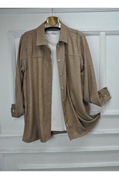 elma abone YENİ SEZON KETEN TAŞLI ATLETLİ GÖMLEK TAKIM