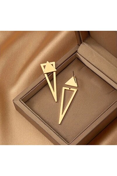 monalisatoka Kadın Elegant Geometrik Üçgen Düşme & Sallanma Gold Küpe