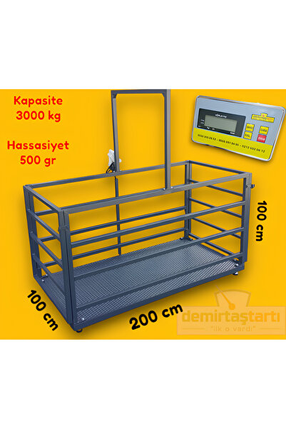 Demirtaş Tartı Demirtaş 100x200 Cm 3 Ton Hayvan Baskülü Özel Üretim Akülü Şar...