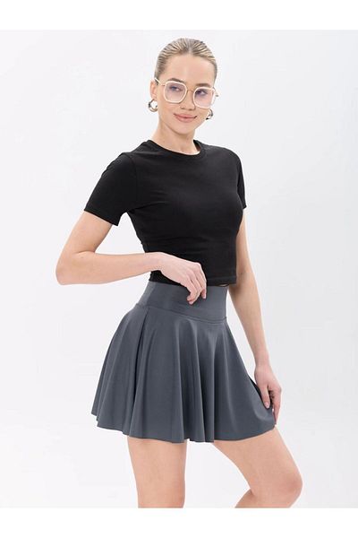 eccmoda Women's High Waist Wide Waistband Shorts with Gathered Skirt Suitable for Daily Sports Pool and Sea