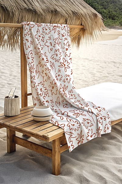 Herarosa Floral Beach Towel - 75cm X 150cm