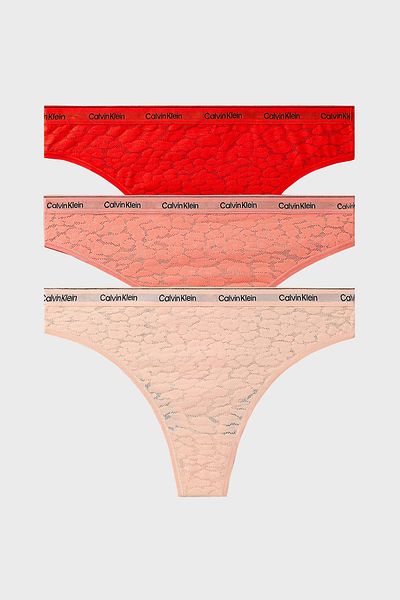 Calvin Klein 3 Pack Brazilian Panties with Lace Model 000Qd5225Ew5R