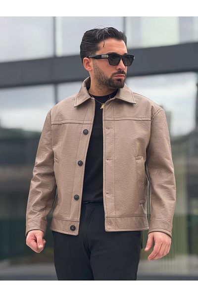 MİS MODA Men's Soft Leather Spring Jacket