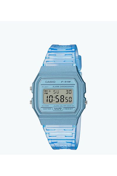 Casio Casio Unisex Digital Watch with Resin Strap F-91WS-2DF 33mm - Blue