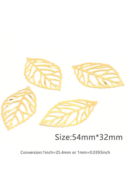 Choice قلادة ذهبية فضية برونزية على شكل أوراق مجوفة من الذهب مقاس 54 × 32 مم،...