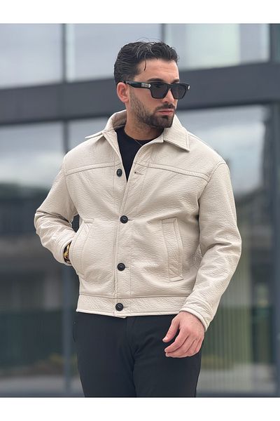 MİS MODA Men's Soft Leather Spring Jacket