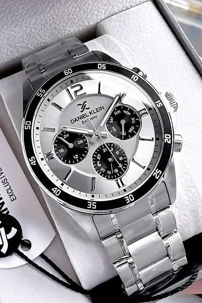 Daniel Klein Exclusive Men Wrist Watch 3 Atm Waterproof Silver Color Steel Band Gift Bracelet Dke2123C1
