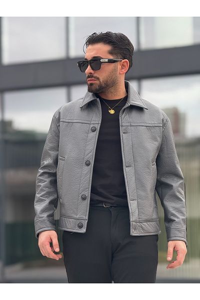 MİS MODA Men's Soft Leather Spring Jacket
