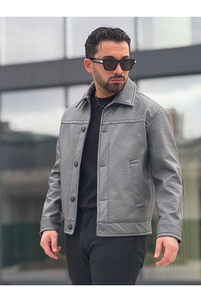 MİS MODA Men's Soft Leather Spring Jacket