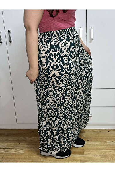 hoaryage Етнічна богемна спідниця - святкова пляжна сукня з еластичною талією 3 шари рюшів