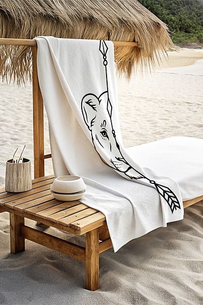 Herarosa Lioness Beach Towel - 75cm X 150cm
