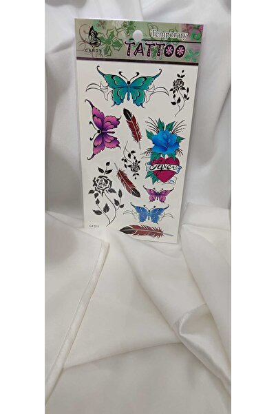 Anziano bijuteri Farklı Desenli Çoklu Renkli Geçici Tatto Kelebek Dövme