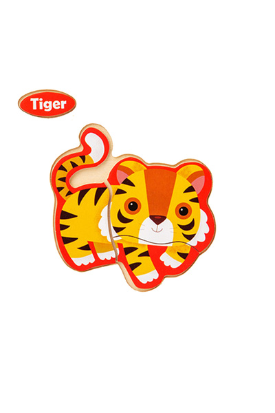 Generic لعبة أحجية خشبية ثلاثية الأبعاد للأطفال على شكل نمر كرتوني