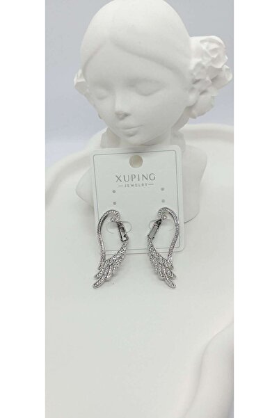 ndjewelry أقراط جناح اللون الفضي