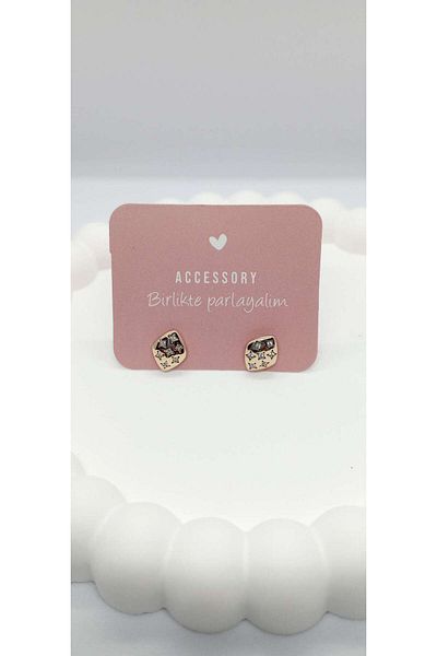 ndjewelry تفاصيل حجرية أقراط صغيرة غير متناظرة