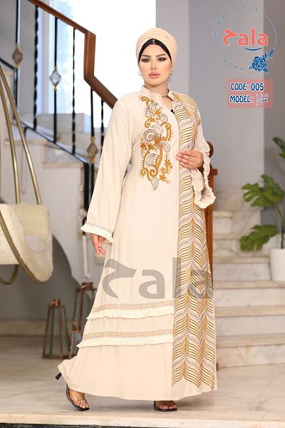 Genrics Embroidered reception jalabiya made of light and soft linen fabric that gives you a feeling of comfort and freshness